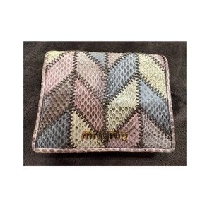Miu Miu Multicolor Python Leather patchwork Wallet